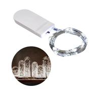 ALWIDA Ghirlanda luminosa da 1 m, piccola decorazione natalizia a batteria, impermeabile, filo argentato a batteria, luci a LED per camera da letto, feste, matrimoni