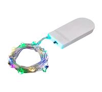 ALWIDA Ghirlanda luminosa da 1 m, piccola decorazione natalizia a batteria, impermeabile, filo argentato a batteria, luci a LED per camera da letto, feste, matrimoni