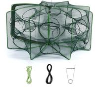 Alwonder Minnow, trappola pieghevole per pesci di granchio, gamberi e gamberi, con corda luminosa e clip per esca, trappole per granchi blu, gamberetti, aragoste, esche da pesca con corda da 6 m, 8