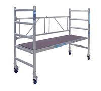 ALX FS 75 Basic Ponteggio, struttura di base, altezza di lavoro 3 m, larghezza 75 cm, 4 ruote frenate, alluminio, N-EN 1004 certificato TüV, alta qualità.