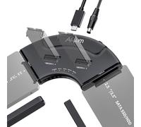 Alxum Adattatore USB 3.0 a M.2/SATA - 4 Bay Doppia PCIE NVMe USB C 10Gbps Lettore Disco Rigido per SSD M.2 2230-2280 e SSD SATA da 2.5/3.5’’ Compatibile con Windows/Mac OS/iPadOS/iOS/Linux e Android