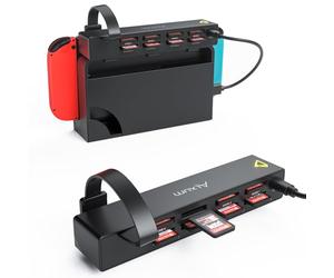 Alxum Switch Game Card Reader, 8 in 1 Multi Game Card Holder compatibile per Nintendo con 4 schede di gioco e 4 per l'archiviazione