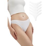 ALYA UNDERWEAR Perizoma da Donna, Mutandine in Cotone Traspirante, Perizoma a Vita Bassa, Confezione da 5 Tanga (S .. 4XL)