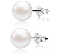 Alyc Orecchini di Perle d' Acqua Dolce Bianco Perla Orecchini a Bottone con Argento Sterling 925 per Le Donne e Lega, cod. Alyc18001