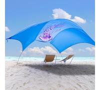 ALYCASO Tenda parasole per spiaggia, cortile, parco, dessert, leggera, facile da montare, 150 mq di ombra per 3-6 persone, meduse regata
