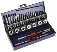 ALYCO 121350 - Juego 31 pzas machos+cojinetes hss con met.