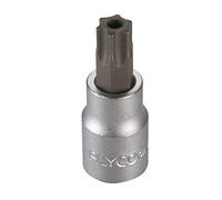 ALYCO 192440 - Llave de vaso de 1/2" UNE 16503 DIN 3121 Cr-V cromado mate Torx inviolable T-40 x 62 mm
