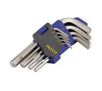 Alyco 193070 - Juego 9 llaves Allen Cr-V niqueladas en soporte plástico 1,5-2-2,5-3-4-5-6-8-10