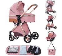 ALYIKOU trio passeggino neonati in offerta fino 25 kg,Carrozzina reversibile fronte mamma e strada, Pieghevole,Con borsa mamma, portabicchieri, copertura antipioggia