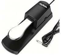 AlyKets Pedale di sustain, pedale universale per pianoforte digitale per tastiere elettroniche di tutte le marche, tastiere MIDI, pianoforti digitali, per Yamaha, Casio, Roland, Behringer (argento)