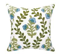 Alysheer Rose Garden, federa per cuscino in 100% cotone tinta unita con motivo floreale ricamato a maglia, decorativa, per divano, auto, soggiorno, camera da letto, ufficio, regalo, cerniera