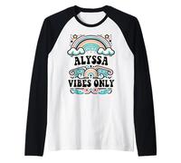 Alyssa Vibes Only Cute Retro Girls Alyssa Nome Maglia con Maniche Raglan