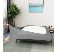Alyvia Spring Box Spring Cover Full Size - Gonna da letto a 4 lati in jersey e tessuto elasticizzato per hotel e casa - Full XL, grigio chiaro