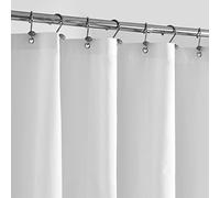 ALYVIA SPRING Tenda da doccia in tessuto lungo, impermeabile, morbida e leggera, con magneti, lavabile in lavatrice, 182,9 x 203,2 cm, bianco