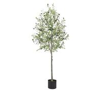 Alyvisun 150cm Olivo Pianta Artificiale, Piante Finte da Interno con Foglie D'olivo Realistiche e Base Inferiore Ispessita con Peso in Cemento, Olivo Artificiale Grandi for Living Room Bedroom Office
