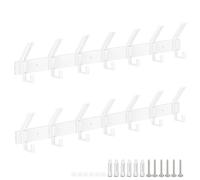 Alyvisun 2 Pezzi Attaccapanni da Parete in Acciaio Inox con 7 Ganci, Robusto Gancio da Parete per Appendere Cappotti Sciarpe Cappelli, Appendino da Muro per Ingresso Bagno Cucina