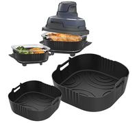 Alyvisun 2 pezzi di Teglia per Friggitrice ad Aria, Riutilizzabili Contenitore per Friggitrice ad Aria da 3,8L e 1,4L, Filtri Antigrasso Per un Cibo Più Croccante e un'Alimentazione Più Sana