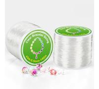 Alyvisun 2 Rolls 0.5mm Filo Nylon Per Braccialetti, Trasparente Filo per Braccialetti Elastico, Adatto perFare Gioielli DIY, Collana, Bracciale, Artigianato (140m/Spool)