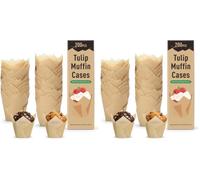 Alyvisun 200 Pirottini per Muffin Carta Antigrasso, Pirottini Muffin e Cupcake, Forme Muffin in Carta Non Adesiva per Casa Feste e Pasticcerie (Confezione da 2)