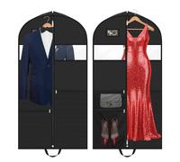 Alyvisun 2PCS Custodie per Abiti 3 Tasche con Cerniera, Porta Vestiti da Viaggio con Maniglia, Borsa Porta Abiti da Sera Lungo130cm per Armadio, Abito