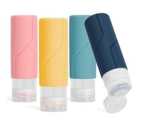 Alyvisun 4 Pezzi Flaconi da Viaggio in Silicone, [Ricaricabili & Anti-Perdita] Contenitori Viaggio Liquidi, Boccette da Viaggio 100ml per Shampoo, Lozione, Cosmetici