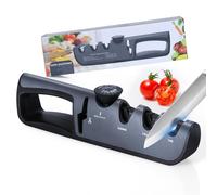 Alyvisun Affilacoltelli Professionale, Manuale 4 in 1 Affilacoltelli, Manico Erg