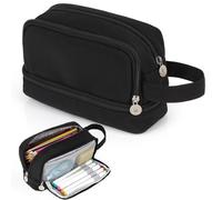 Alyvisun Astuccio Scuola, Astuccio di Grande Capacità con 3 Scomparti per Bambina Ragazzo, Astuccio Portapenne Organizer Resistente Pencil Case con Maniglia per Scuola e Ufficio