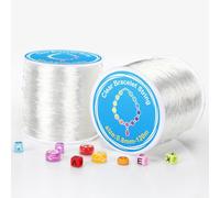 Alyvisun Elastico per Braccialetti, 2 Rolls 0.8mm Filo per Braccialetti Elastico, Filo Elastico per Braccialetti Adatto per Fare Gioielli DIY, Collana, Bracciale, Artigianato (120m/Spool)