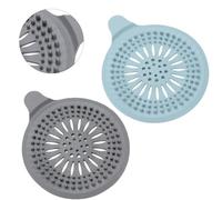 Alyvisun Filtro per Lavello in Silicone, 2Pcs Raccogli Capelli Doccia con Ventosa, Universale Filtro per Capelli Protezione Scarico Anti Capelli per Cucina Bagno (Grigio e Blu)