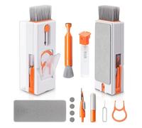 Alyvisun Kit di Pulizia Tastiera PC, 11 in 1 Kit Pulizia Elettronica Multifunzionale, Spazzola Pulisci Schermo Pulisci Tastiera, per Laptop, Phone, Computer, Headphones, Arancione