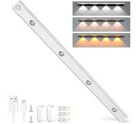 Alyvisun Luce Armadio LED Ricaricabile da 60 cm con Sensore di Movimento - Installazione Magnetica, 3 Temperature di Colore Regolabili e Attenuazione Continua, Luci Notturna per Sottopensile
