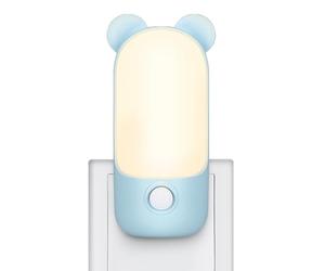 Alyvisun Luce Notturna per Bambini, Luce Notturna da Presa LED a Forma di Orso con 2 Modalità, Lampada da Parete Luce Notte Bambini Decor Camera da Letto Neonato, Scale, Corridoio (Blu)