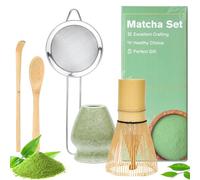 Alyvisun Matcha Kit, Matcha Set 5 Pièces AvecChasen Et Support Pour Fouet Matcha, Passoire, Cuillère À Thé, Spatule À Thé, Tea Kit a Pour Les Amoureux Du Matcha, Kit Matcha Débutants et Passionnés