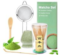 Alyvisun Matcha Kit, Matcha Set 5 Pièces AvecChasen Et Support Pour Fouet Matcha, Passoire, Cuillère À Thé, Spatule À Thé, Tea Kit a Pour Les Amoureux Du Matcha, Kit Matcha Débutants et Passionnés