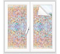 Alyvisun Pellicola Vetri Finestre Privacy Effetto Arcobaleno 44.5x220cm, Pellicola per Finestre Autoadesiva con Aderenza Statica, Anti-UV Pellicola Decorativa per Vetri per Casa Cucina Ufficio