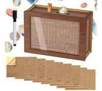 Alyvisun Salvadanaio €5000 in Legno con Adesivi e Pennarello, Money Box Riutilizzabile Conta Soldi Cash Box Salvadanaio con Obiettivo di Diversi Risparmio per Bambini e Adulti (500€-10000€)