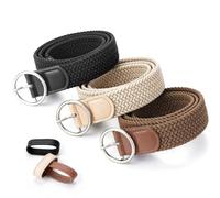 Alyvisun Set 3 Cinture Elastiche Intrecciate 110 cm, Senza Fori Regolabili
