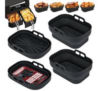 Alyvisun Teglia per Friggitrice ad Aria, 4 Pezzi Stampi Silicone Air Fryer