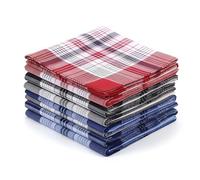 Alyxen 12 Fazzoletti di Cotone 40x40 cm - Fazzoletti in Stoffa Riutilizzabili per Uomo e Donna, Assorbenti e Morbidi - Set con 3 Disegni a Quadri, Ideali per Sport, Viaggio e Ogni Giorno