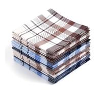 Alyxen 12 Fazzoletti di Cotone 40x40 cm - Fazzoletti in Stoffa Riutilizzabili per Uomo e Donna, Assorbenti e Morbidi - Set con 3 Disegni a Quadri, Ideali per Sport, Viaggio e Ogni Giorno
