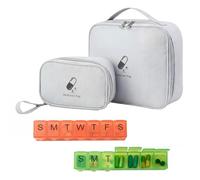 Alyxen 2 Pezzi Kit di Pronto Soccorso Vuota, Kit Pronto Soccorso Da Viaggio, Cassetta Pronto Soccorso, Porta Medicine, Scatola Medicinali, Scatola Medicine, Borsa Medico Pronto Soccorso (Grigio)