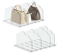 Alyxen 4 Pezzi Divisore Mensola Armadio per Borse, Divisori per Borse Armadio Organizer Divisori per Scaffali per Borse Acrilico di Borse Separators Organizer per Guardaroba libreria,Trasparente