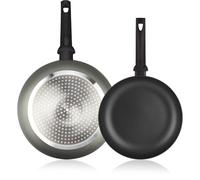 ALZA Giro - Set di padelle grigie 20 + 24 cm, in alluminio pressato spesso, antiaderente doppio strato, tutti i tipi di cucine, induzione e lavastoviglie