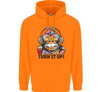 Alza Il Volume Cuffie DJ Scimmia Musica Felpa Bambini