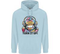 Alza Il Volume Cuffie DJ Scimmia Musica Felpa Bambini