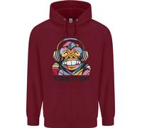 Alza Il Volume Cuffie DJ Scimmia Musica Felpa Bambini