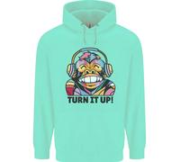 Alza Il Volume Cuffie DJ Scimmia Musica Felpa Bambini