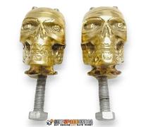 Alza manubrio Old School 1" teschio ottone personalizzato compatibile con Harley