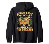 Alza Un Piccolo Dinosauro Leopardo Geco Rettile crestato Geco Felpa con Cappuccio