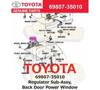 Alzacristalli elettrici porta posteriore sub-assiale regolatore originale Toy...